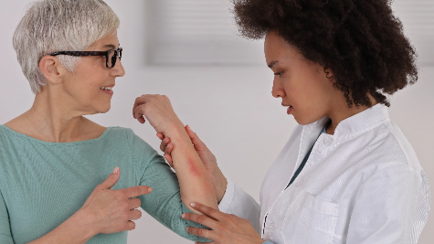 Doctor talking to patient